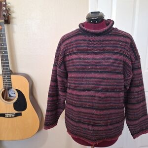 Irish Homecraft 100% Oiled Wool multicoloured sweater Size S